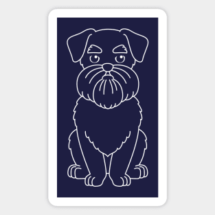 Brussels Griffon White line Magnet